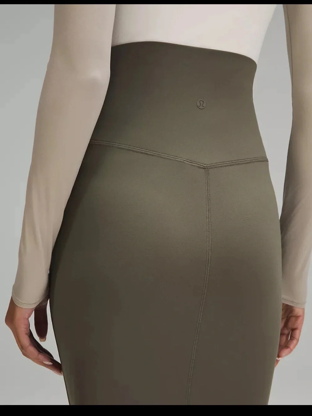 Lululemon Nulu Slim Fit High Rise Skirt Olive Green size 8 - Picture 11 of 12